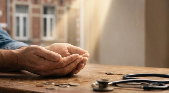 Illustration symbolique d'une protection financière pour les soins de santé en Belgique, representant un remboursement sans mauvaise surprise